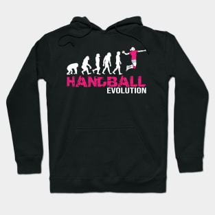 Evolution of Handball Women Gift Girls Pink Hoodie